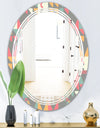Retro Abstract Design V - Modern Round or Oval Wall Mirror - Triple C
