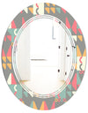 Retro Abstract Design V - Modern Round or Oval Wall Mirror - Triple C