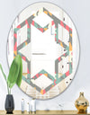 Retro Abstract Design V - Modern Round or Oval Wall Mirror - Hexagon Star