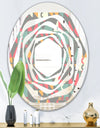 Retro Abstract Design V - Modern Round or Oval Wall Mirror - Whirl