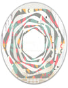 Retro Abstract Design V - Modern Round or Oval Wall Mirror - Whirl