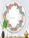 Retro Abstract Design V - Modern Round or Oval Wall Mirror - Quatrefoil