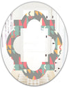 Retro Abstract Design V - Modern Round or Oval Wall Mirror - Quatrefoil