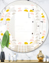 Retro Pastel Circular Pattern III - Modern Round or Oval Wall Mirror - Space