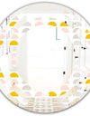 Retro Pastel Circular Pattern III - Modern Round or Oval Wall Mirror - Space