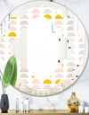 Retro Pastel Circular Pattern III - Modern Round or Oval Wall Mirror - Quatrefoil