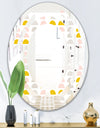 Retro Pastel Circular Pattern III - Modern Round or Oval Wall Mirror - Space