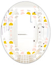 Retro Pastel Circular Pattern III - Modern Round or Oval Wall Mirror - Space