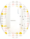 Retro Pastel Circular Pattern III - Modern Round or Oval Wall Mirror - Triple C