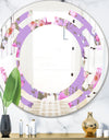 pattern with country roses - Modern Round or Oval Wall Mirror - Space