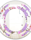 pattern with country roses - Modern Round or Oval Wall Mirror - Space