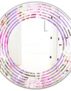 pattern with country roses - Modern Round or Oval Wall Mirror - Wave