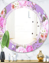 pattern with country roses - Modern Round or Oval Wall Mirror - Triple C