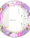 pattern with country roses - Modern Round or Oval Wall Mirror - Triple C