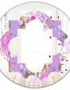 pattern with country roses - Modern Round or Oval Wall Mirror - Quatrefoil