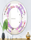 pattern with country roses - Modern Round or Oval Wall Mirror - Space