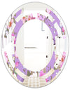 pattern with country roses - Modern Round or Oval Wall Mirror - Space