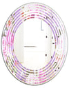 pattern with country roses - Modern Round or Oval Wall Mirror - Wave