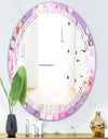 pattern with country roses - Modern Round or Oval Wall Mirror - Triple C