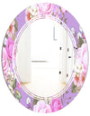 pattern with country roses - Modern Round or Oval Wall Mirror - Triple C
