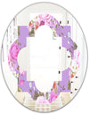 pattern with country roses - Modern Round or Oval Wall Mirror - Quatrefoil