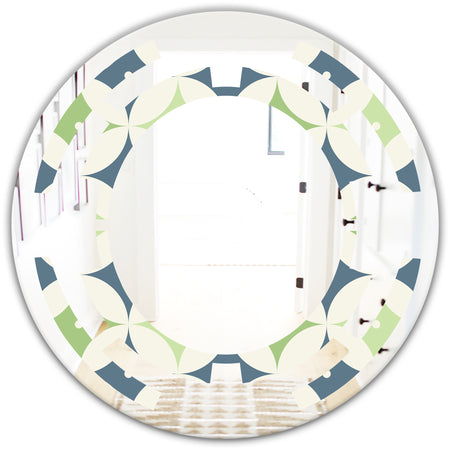 Retro Geometric Design V - Modern Round or Oval Wall Mirror - Space