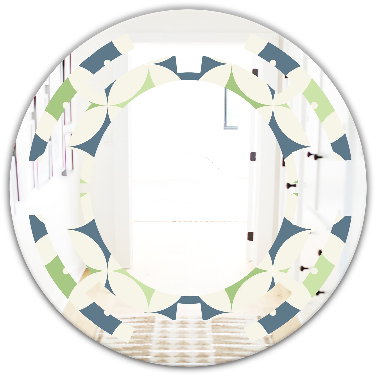 Retro Geometric Design V - Modern Round or Oval Wall Mirror - Space