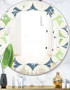 Retro Geometric Design V - Modern Round or Oval Wall Mirror - Leaves