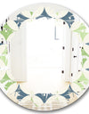 Retro Geometric Design V - Modern Round or Oval Wall Mirror - Leaves
