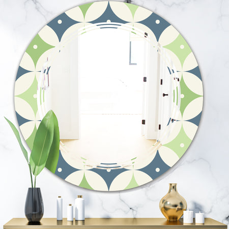 Retro Geometric Design V - Modern Round or Oval Wall Mirror - Triple C