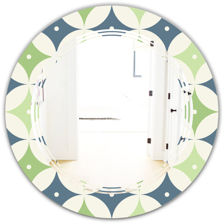 Retro Geometric Design V - Modern Round or Oval Wall Mirror - Triple C