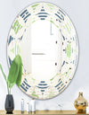 Retro Geometric Design V - Modern Round or Oval Wall Mirror - Wave