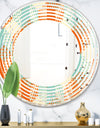 Retro Hexagon Pattern VIII - Modern Round or Oval Wall Mirror - Wave