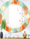 Retro Hexagon Pattern VIII - Modern Round or Oval Wall Mirror - Triple C