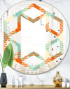 Retro Hexagon Pattern VIII - Modern Round or Oval Wall Mirror - Hexagon Star