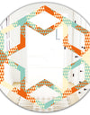 Retro Hexagon Pattern VIII - Modern Round or Oval Wall Mirror - Hexagon Star