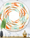 Retro Hexagon Pattern VIII - Modern Round or Oval Wall Mirror - Whirl