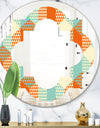 Retro Hexagon Pattern VIII - Modern Round or Oval Wall Mirror - Quatrefoil