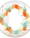 Retro Hexagon Pattern VIII - Modern Round or Oval Wall Mirror - Quatrefoil