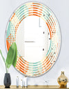 Retro Hexagon Pattern VIII - Modern Round or Oval Wall Mirror - Wave