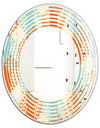 Retro Hexagon Pattern VIII - Modern Round or Oval Wall Mirror - Wave