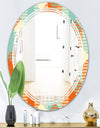 Retro Hexagon Pattern VIII - Modern Round or Oval Wall Mirror - Triple C