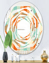 Retro Hexagon Pattern VIII - Modern Round or Oval Wall Mirror - Whirl