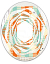 Retro Hexagon Pattern VIII - Modern Round or Oval Wall Mirror - Whirl