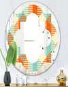 Retro Hexagon Pattern VIII - Modern Round or Oval Wall Mirror - Quatrefoil