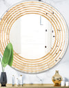 Beige Retro Triangular Wave - Modern Round or Oval Wall Mirror - Wave