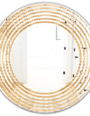 Beige Retro Triangular Wave - Modern Round or Oval Wall Mirror - Wave