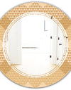 Beige Retro Triangular Wave - Modern Round or Oval Wall Mirror - Triple C