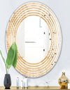 Beige Retro Triangular Wave - Modern Round or Oval Wall Mirror - Wave