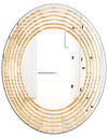 Beige Retro Triangular Wave - Modern Round or Oval Wall Mirror - Wave